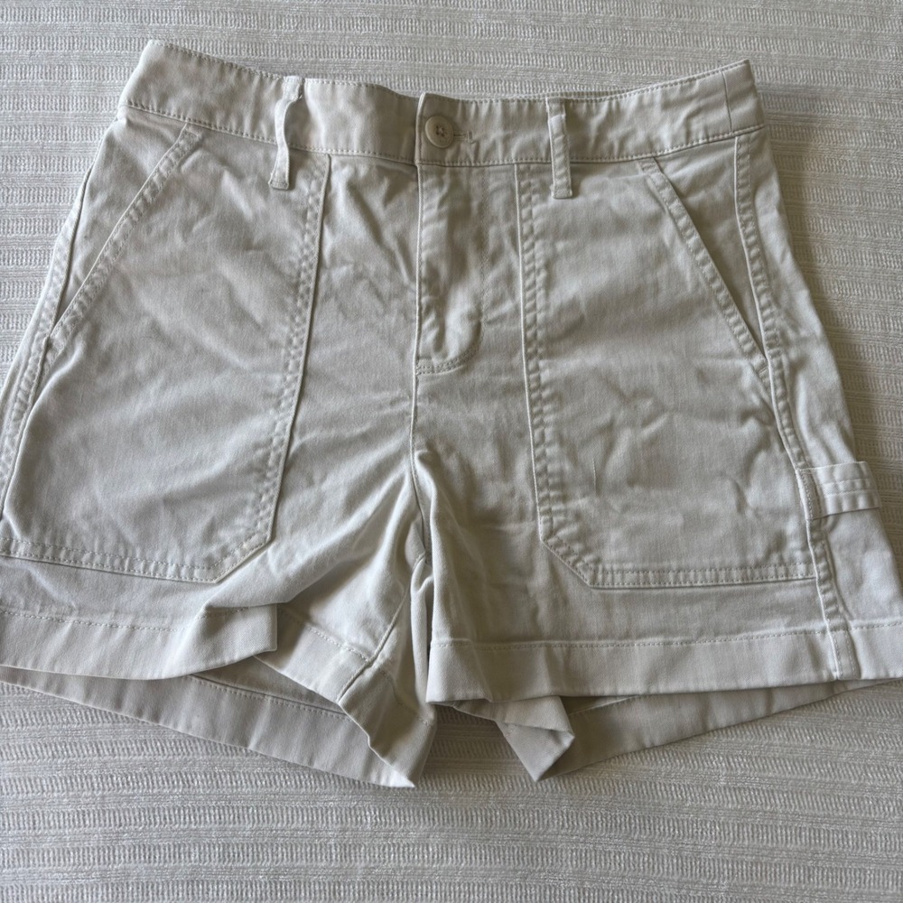 J.Crew Womens Re-Imagined Utility Carpenter Shorts Stone Beige BF389 Size 2
